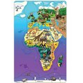 Dowling Magnets Dowling Magnets DO-734110 11.5 x 18 in. Eurasia Africa Wildlife Map Puzzle DO-734110
